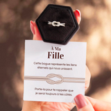 Bague Ajustable Noeud Infini - À ma fille