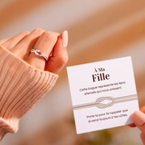 Bague Ajustable Noeud Infini - À ma fille