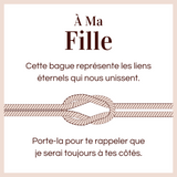 Bague Ajustable Noeud Infini - À ma fille